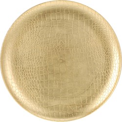 Excellent Houseware kaarsenbord/onderbord - goud - kunststof - D33 cm - Kaarsenplateaus