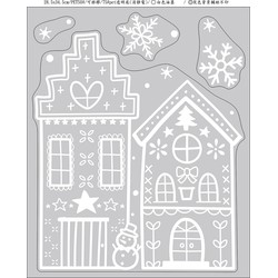 White Window Deco 28,5X34,5 cm Houses And Tree 2 Asst.