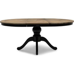 Riviera Maison Le Marais Dining Table Extendable, dia 190/140x140 cm, black