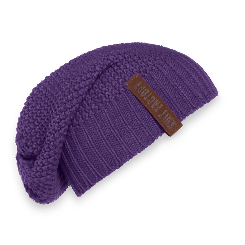 Knit Factory Coco Gebreide Muts Dames - Sloppy Beanie - Purple - One Size - 