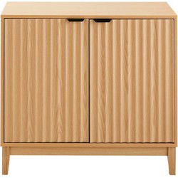 Dressoir met 2 deuren en geribbelde fronten L80 cm - BOLOGNE