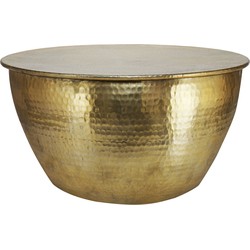 WOMO-DESIGN salontafel, Ø 60x30,5 cm, goud, gemaakt van gehamerd aluminium legering