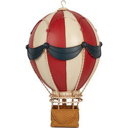 Clayre & Eef Decoratie Beeld Luchtballon Rood Beige Metaal