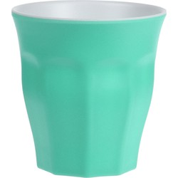 Onbreekbare kunststof/melamine groene drinkbeker 9 x 8.7 cm voor outdoor/camping - Drinkbekers