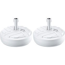 Prosperplast Parasolvoet - 3x - rond - wit - vulbaar - 10 liter - D39 cm - Parasolvoeten
