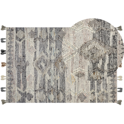 ARATASHEN - Kelim vloerkleed - Grijs - 160 x 230 cm - Wol
