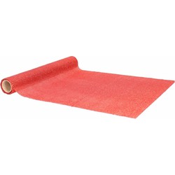 Kerst tafelloper rood met glitters 250 x 28 cm - Tafellakens