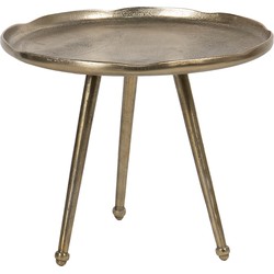 Clayre & Eef Bijzettafel  Ø 69x52 cm Goudkleurig Aluminium Rond