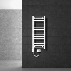 ECD Germany Badkamerradiator elektrisch met verwarmingselement 300W - 300 x 800 mm - wit - recht met zijaansluiting