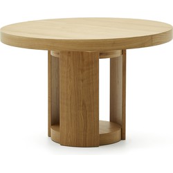 Kave Home - Uitschuifbare ronde tafel Artis van FSC 100% massief eikenhout en -fineer 120 (170) x 80 c