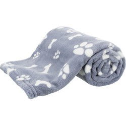 TRIXIE HONDENDEKEN KENNY FLEECE BOT / POOTJES BLAUW 100X75 CM