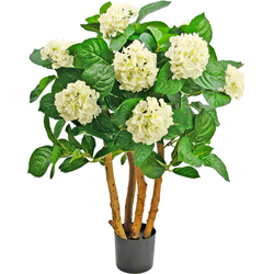 Greenmoods Kunstplant Hortensia - Hydrangea - Nep plant - 1 Stuk - 85cm - Wit -