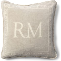 Riviera Maison Kussenhoes, Kussensloop, Sierkussen met logo - RM Logo Pillow Cover 60x60 - grijs - Katoen
