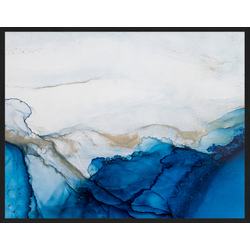 Any Image Print 'Blue Land' - Schilderij - Wanddecoratie - Inclusief beukenhouten lijst - Poster - 73x93cm - Zwarte lijst met Passe Partout