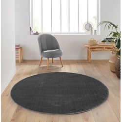 Rond Mono vloerkleed - Effen Modern - Donkergrijs - Ø 200cm