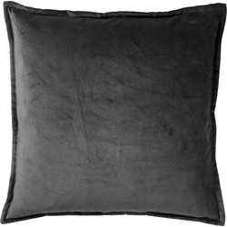 Dutch Decor CAITH - Sierkussen 50x50 cm - 100% katoen velvet - Charcoal Gray - antraciet - Dutch Decor