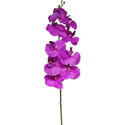 Bellatio Design Kunstbloem Orchidee Bora - fuchsia - 108 cm - losse steel - kunst zijdebloem - Kunstbloemen