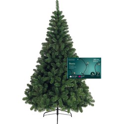 Kerstboom 150 cm incl. kerstverlichting lichtsnoer gekleurd - Kunstkerstboom