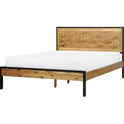 ERVILLERS - Tweepersoonsbed - Lichtbruin - 140 x 200 - MDF