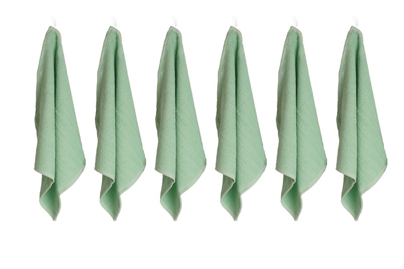 Set keuken handdoek -  6 stuks - mint groen - 50x50cm - 