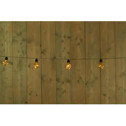 Solar 10 partylights 4.5m/1.5m aanloopsnoer zwart / solarpaneel met steker en clip