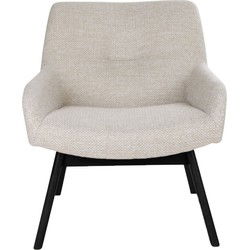 Loungestoel Stof Zand/Zwart - Zithoogte 40cm
