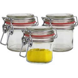 Weckpot/inmaakpot - 3x - glas - 100 ml - beugelsluiting - transparant - Weckpotten