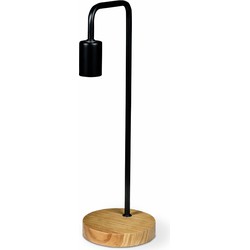 Lanterfant® Lamp Peter - Bureaulamp - Hout- Staal - zwart