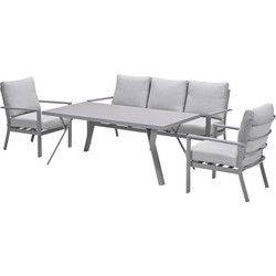 Garden Impressions Senja lounge dining set stoel-bank 4-delig taupe - valley sand