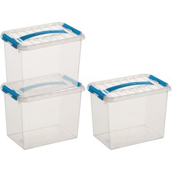 3x Kunststof stapelbare opbergbak 9 liter 30 x 20 x 22 cm - Opbergbox