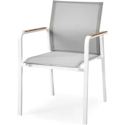 SUNS | Tuinstoel Tutti met Teak Arm | MW | White Grey