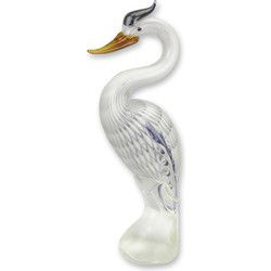 A MURANO STYLE GLASS FIGURINE OF A STORKV