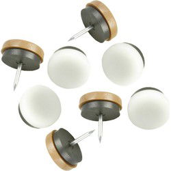 AMIG Viltglijders/meubelbeschermers met nagel - 8x - D29 mm - bruin - stoelpoten - kunststof - Meubelviltjes