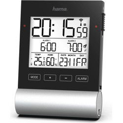 Hama Radiogestuurde Wekker Black Line Zwart