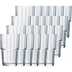 24x Drinkglazen/waterglazen transparant Norvege 270 ml - Drinkglazen