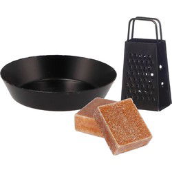 Amberblokjes/geurblokjes cadeauset - amber geur - inclusief schaaltje en mini rasp - Amberblokjes