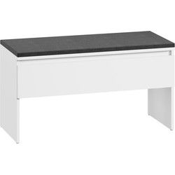 Meubella - Schoenenkast Santiago - Wit - 92 cm - Met klep