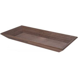 Houten dienblad/kaarsenbord rechthoekig L40 x B20,5 x H3,7 cm donkerbruin - Kaarsenplateaus