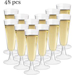 OTIX Kunststof Champagne Glazen - Herbruikbaar - 48 stuks - 150ml - Transparant - Kunststof - MERIDIAN