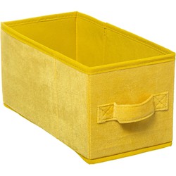 Opbergmand/kastmand 7 liter geel polyester 31 x 15 x 15 cm - Opbergmanden