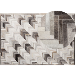 ARSUZ - Laagpolig vloerkleed - Zandbeige - 160 x 230 cm - Koeienhuid