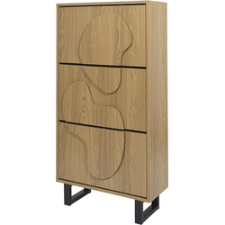 MISOU Calypso Schoenenkast - met 3 Lades - Schoenen - Opbersysteem - Hout - Schoenenrek - Hal - Organizer - 18 Paar