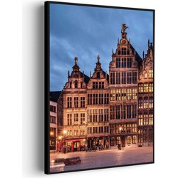 Muurwerken Akoestisch Schilderij - Grote Markt Antwerpen - Geluidsdempend Wandpaneel - Wanddecoratie - Geluidsisolatie - PRO (AW 0.90) XL (86X120)