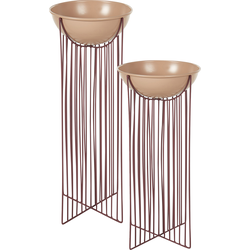 FICARIA - Bloempot set van 2 - Roze - Metaal