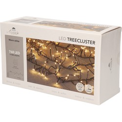 1x Clusterverlichting met timer en dimmer 768 leds warm wit 10 m - Kerstverlichting kerstboom