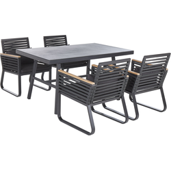 CANETTO  - Tuinset voor 4 - Zwart - Aluminium