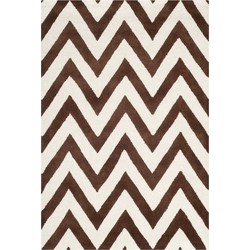 Safavieh Modern Indoor Hand Tufted Area Rug, Cambridge Collection, CAM139, in Dark Brown & Ivory, 122 X 183 cm