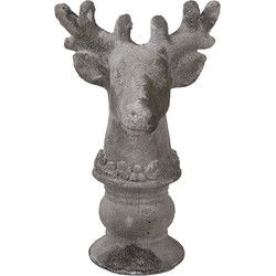 Clayre & Eef Decoratie Beeld Hert 17x14x26 cm Grijs Steen