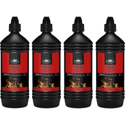Esschert Design Lampolie - 4x stuks - 1 liter - helder - fakkelolie - Lampolie
