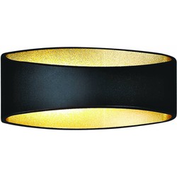 MYRA wandlicht up-down LED 7,5W satijn zwart/goud dimbaar